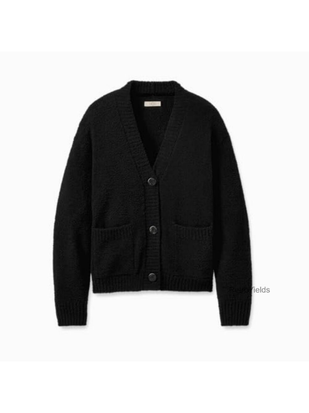 Recycled Polyester Button Up Cardigan V-Neck Rib Knit Trim